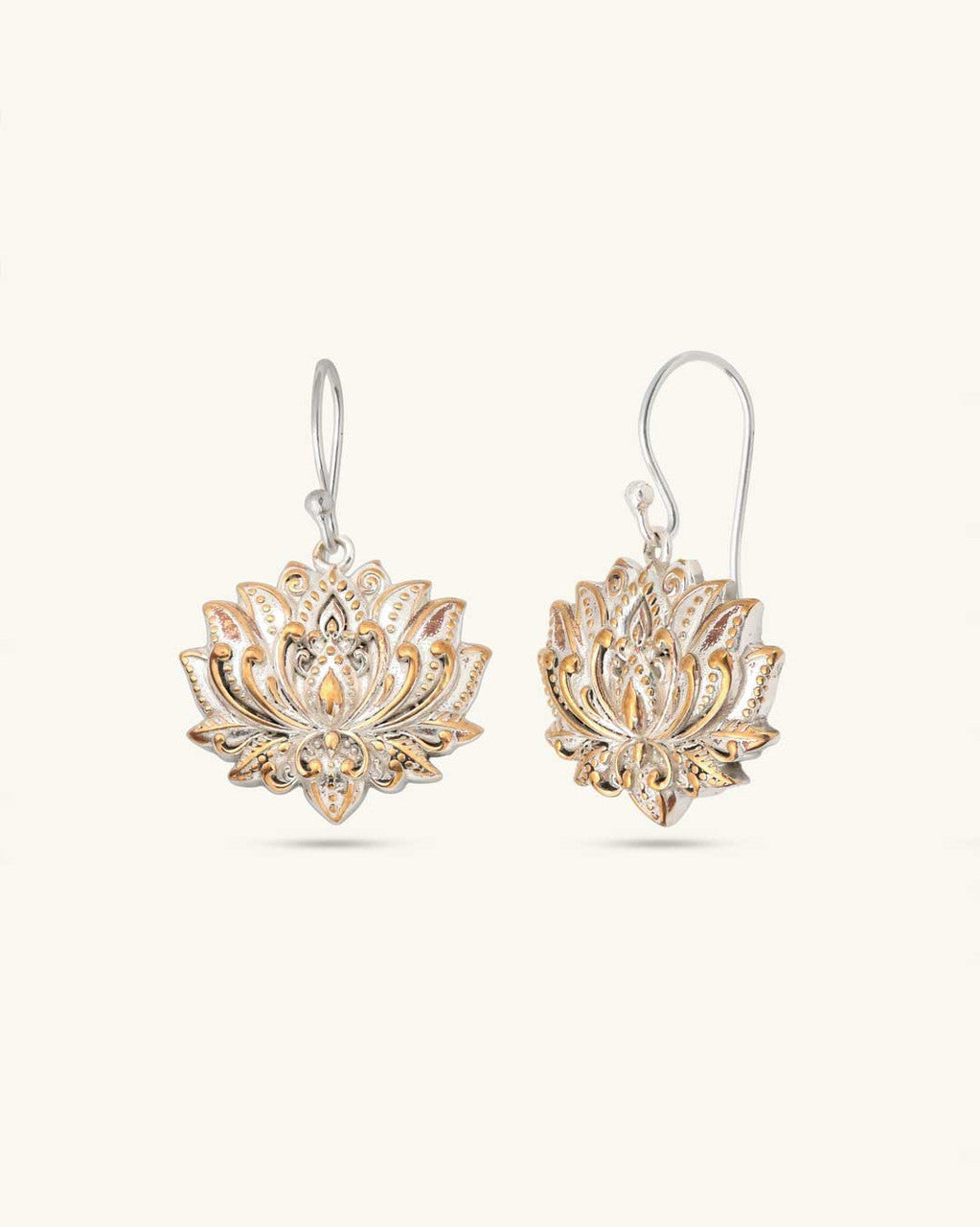 Lotus two tone earrings
