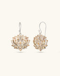 Lotus two tone earrings