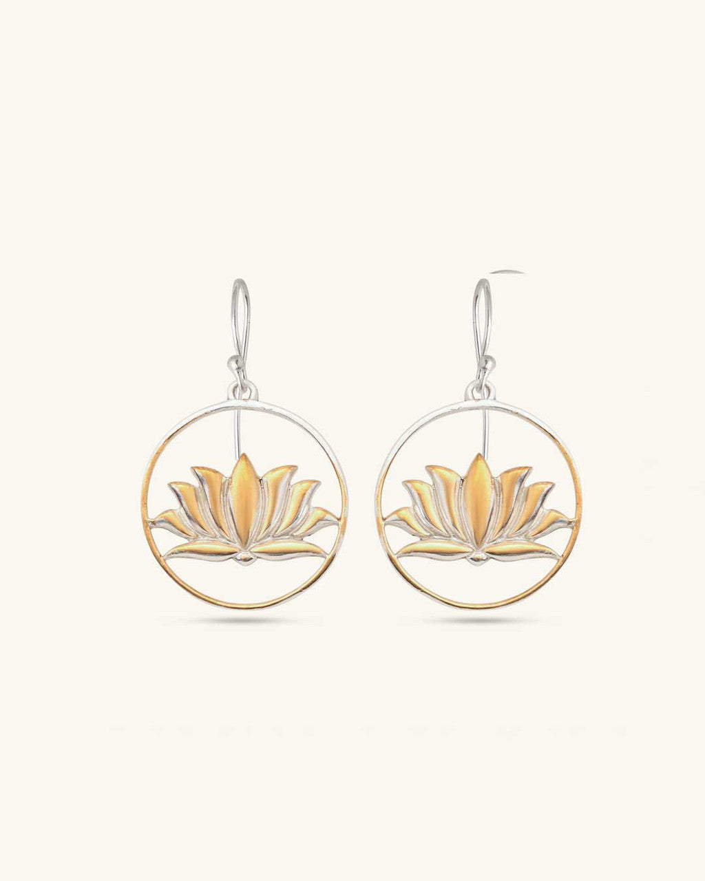 Lotus Circle Earrings