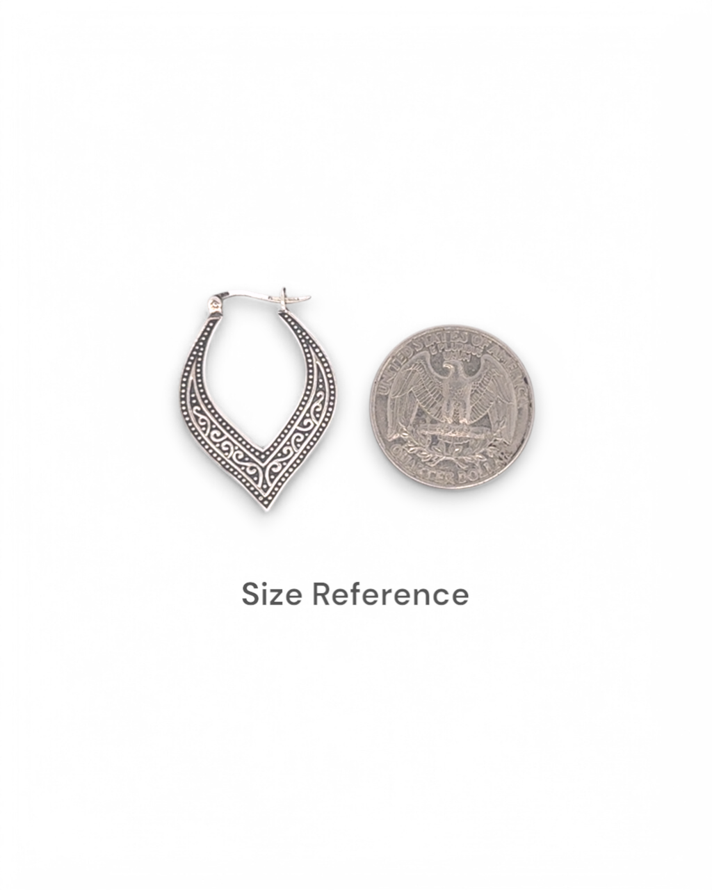 Sterling Silver Petal Hoop Earrings with Oxidized Filigree Detail
