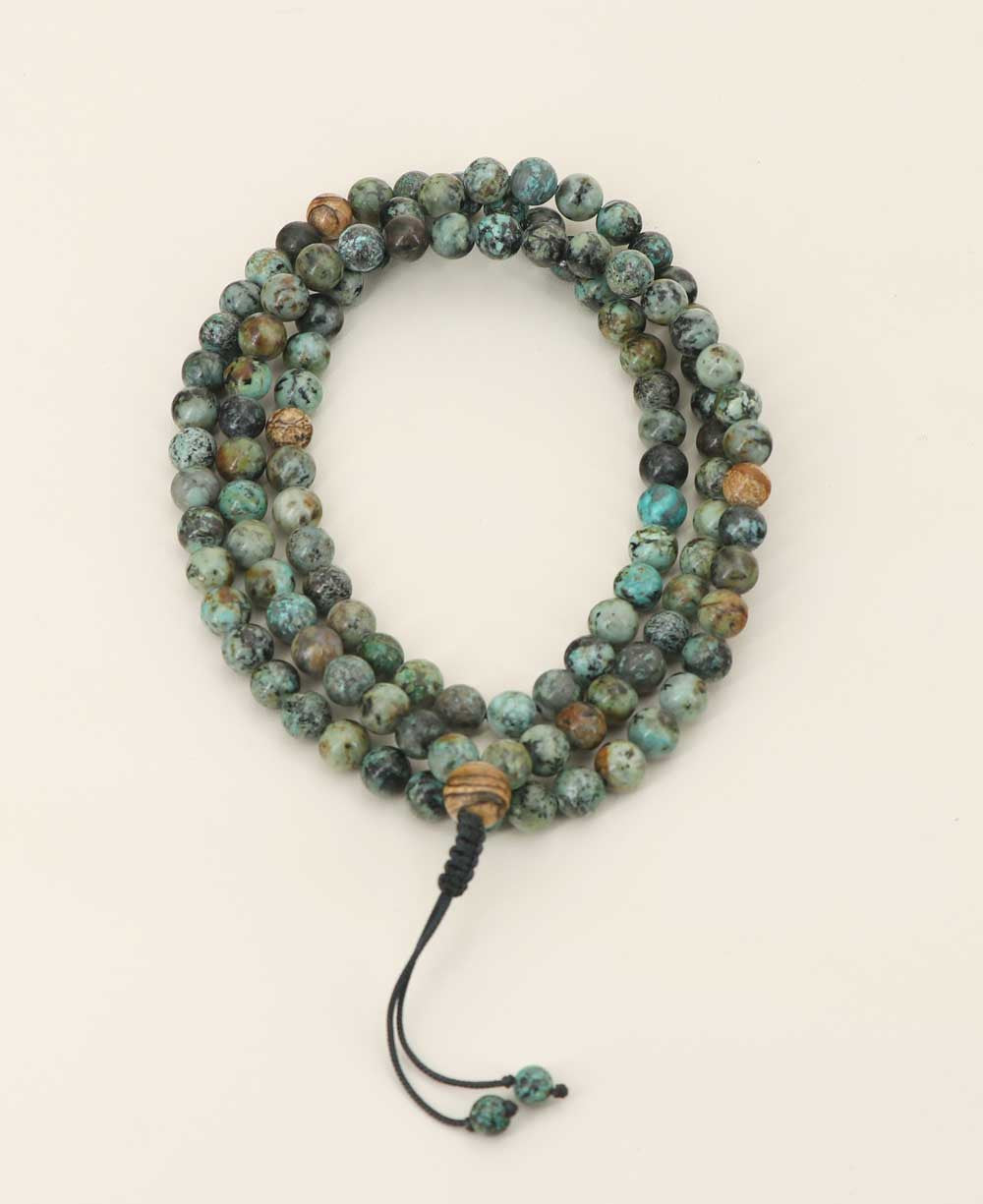African Turquoise Beads With Picture Jasper Beads Counters Meditation Mala - Prayer Beads 6mm