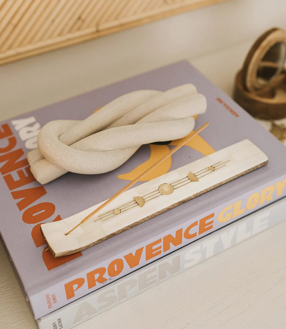 Alluring Moon Phase Fair Trade Incense Holder - Incense Holders
