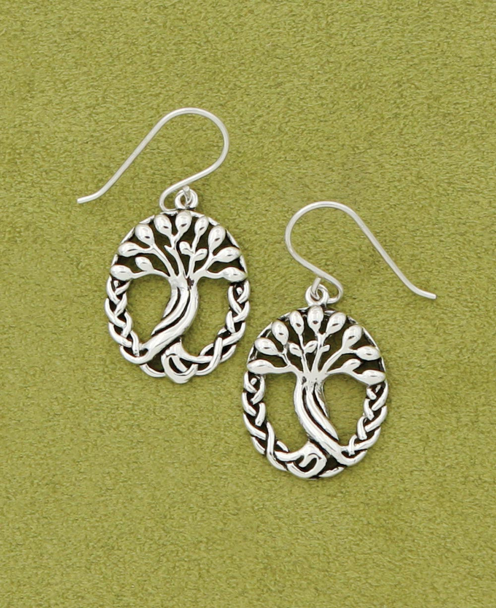 Ancient Tree of Life Earrings, Sterling Silver -