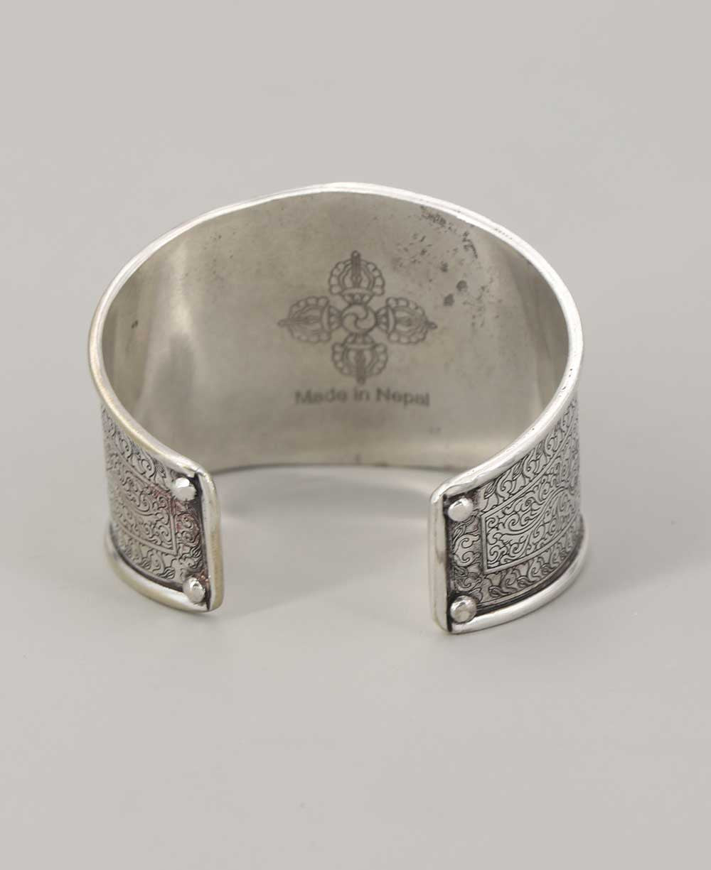 Antique Finish Spinner Om Mani Mantra Bracelet - Bracelets