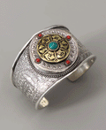 Antique Finish Spinner Om Mani Mantra Bracelet - Bracelets