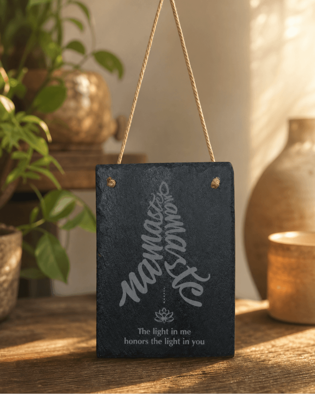 Artistic Namaste Slate Wall Hanging - Wall Hanging
