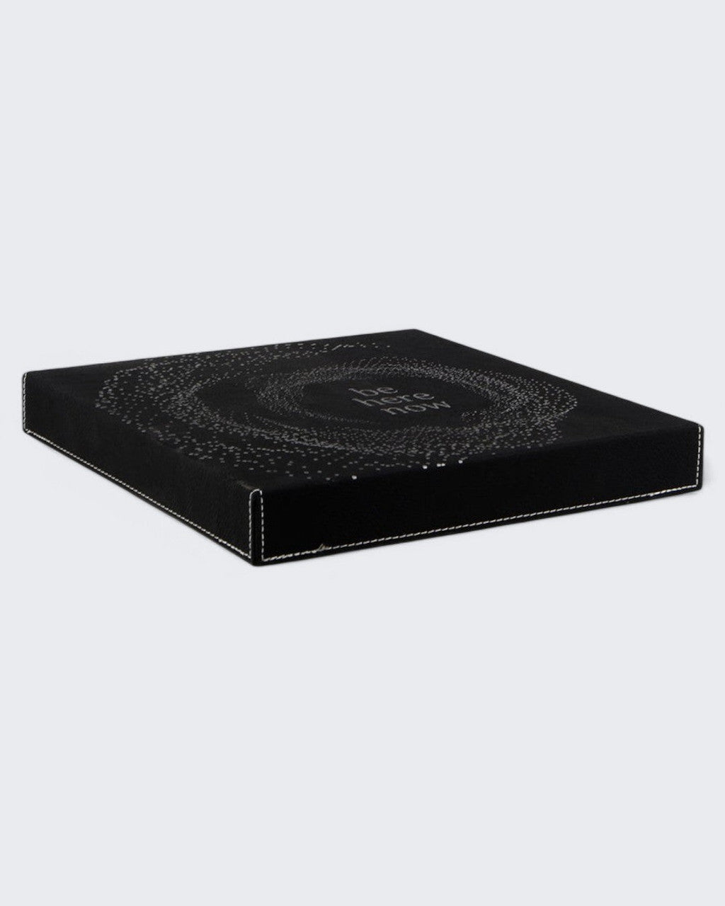 Be Here Now Leatherette Black and Silver Inspirational Wall Hanging - Wall Art