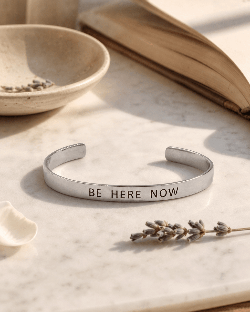 Be Here Now Sterling Silver Cuff Bracelet - Bracelets