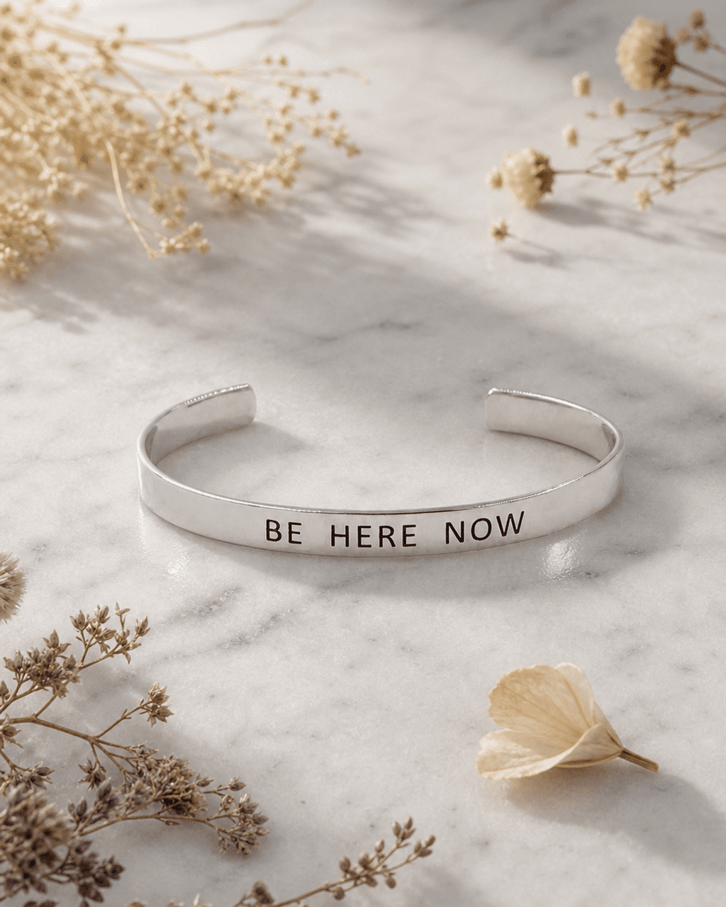 Be Here Now Sterling Silver Cuff Bracelet - Bracelets