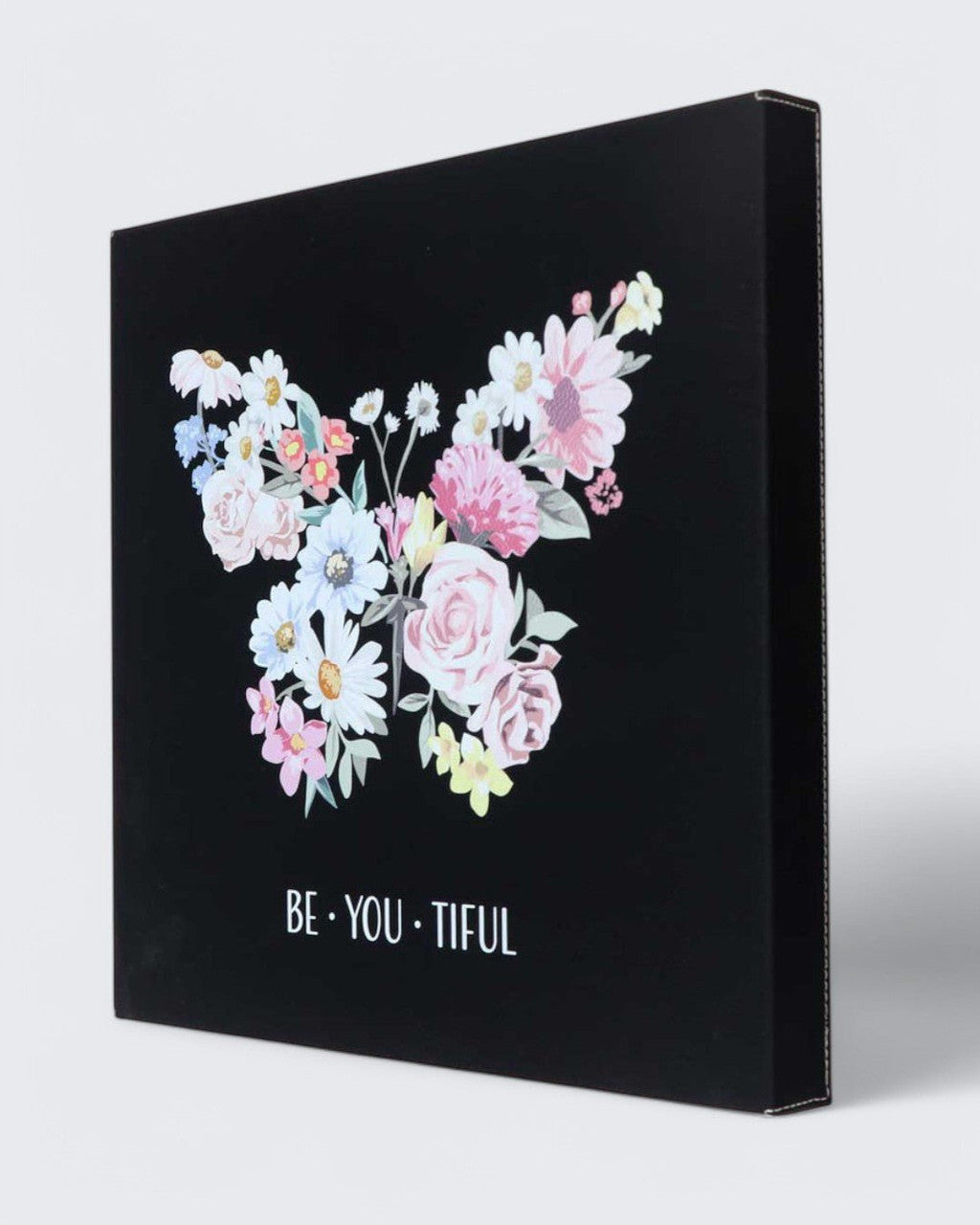 BeYouTiful Inspirational Art Floral Butterfly Wall Hanging - Posters, Prints, & Visual Artwork Brown