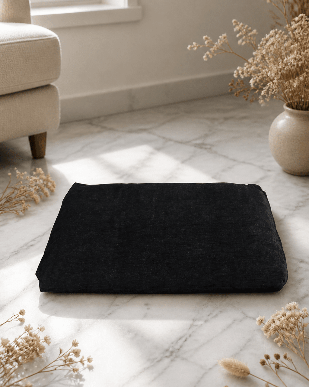 Black Zabuton Meditation Mat Cushion - Massage Cushions