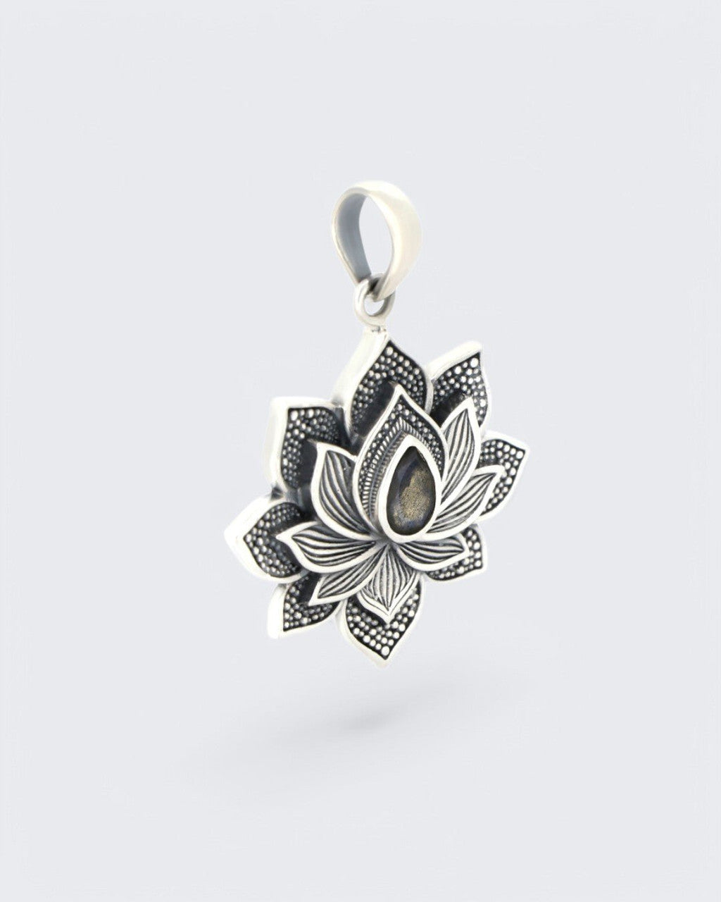 Blooming Lotus Labradorite Pendant - Pendants