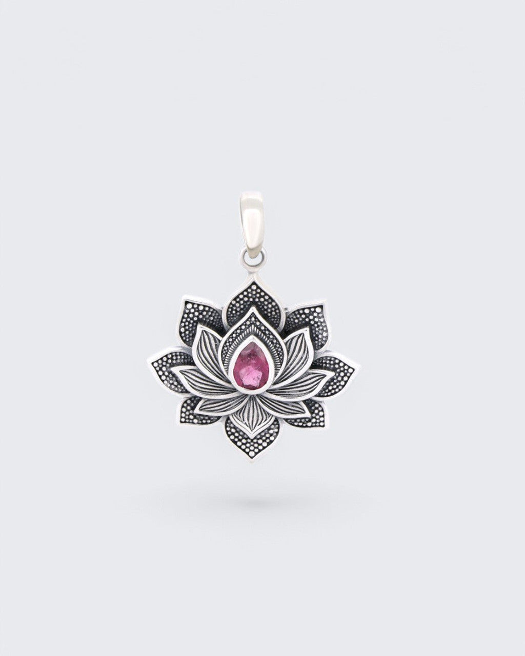 Blooming Lotus Pink Tourmaline Pendant - Pendants