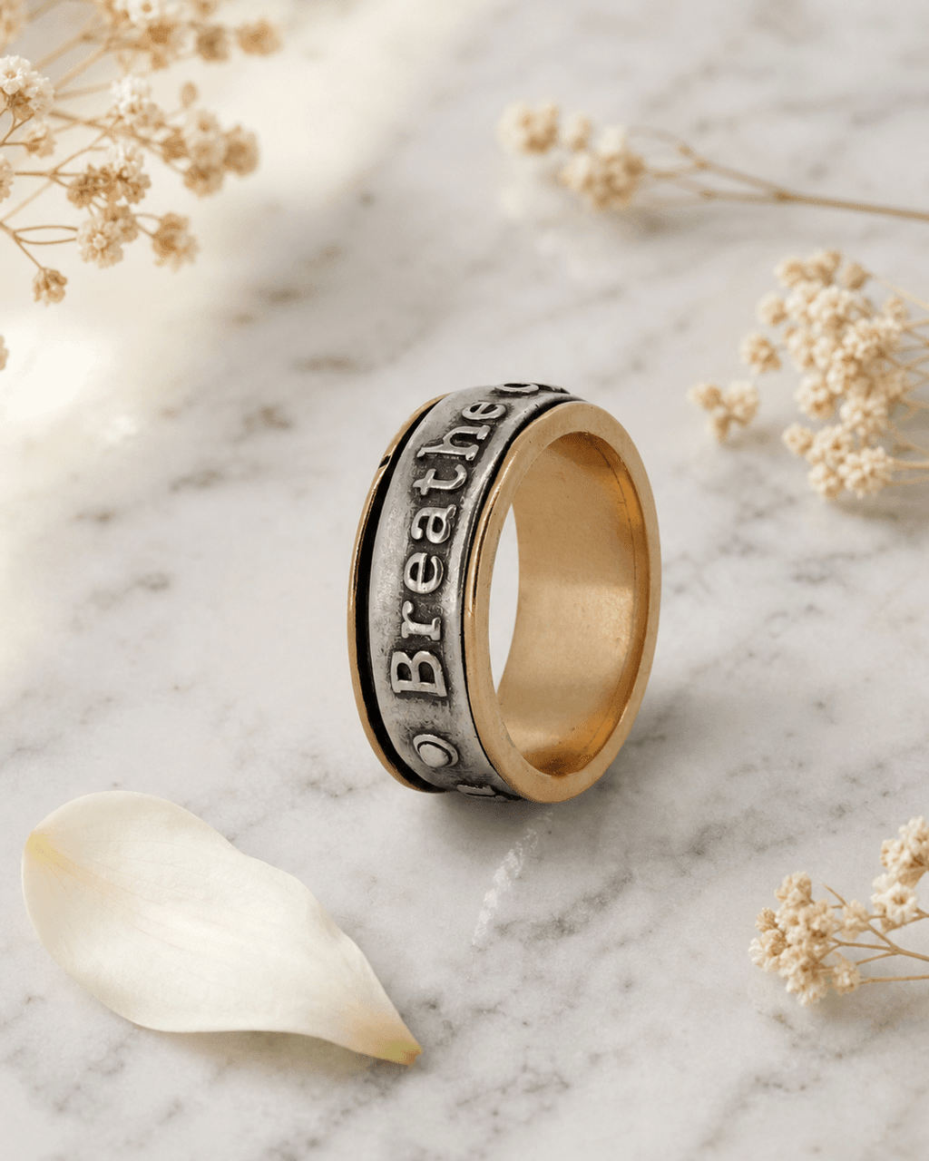 Breathe Spinner Meditation Ring - Rings Size 6