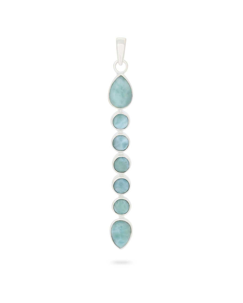 Calming Larimar Seven Stones Pendant - Charms & Pendants