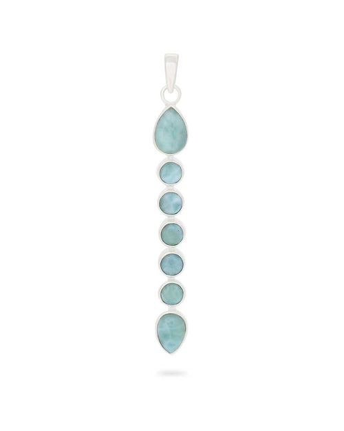 Calming Larimar Seven Stones Pendant - Charms & Pendants