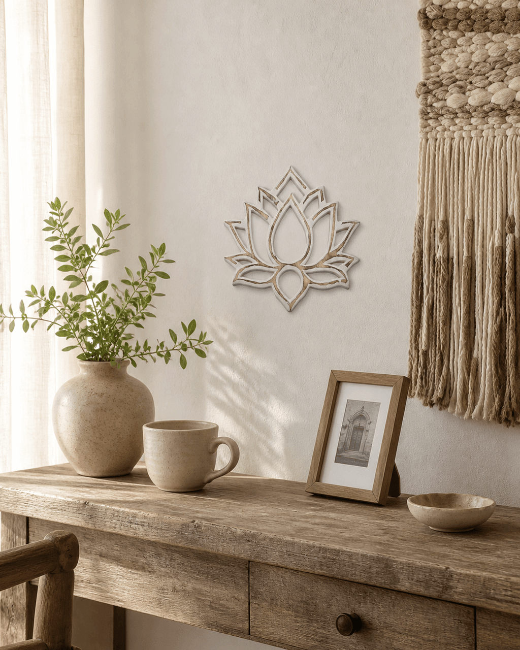 Carved Lotus Wood Trivet Or Wall Hanging, Fairtrade - Trivets