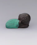 Cast Iron Resting Baby Jizo Statue, Made in Japan - Sculptures & Statues