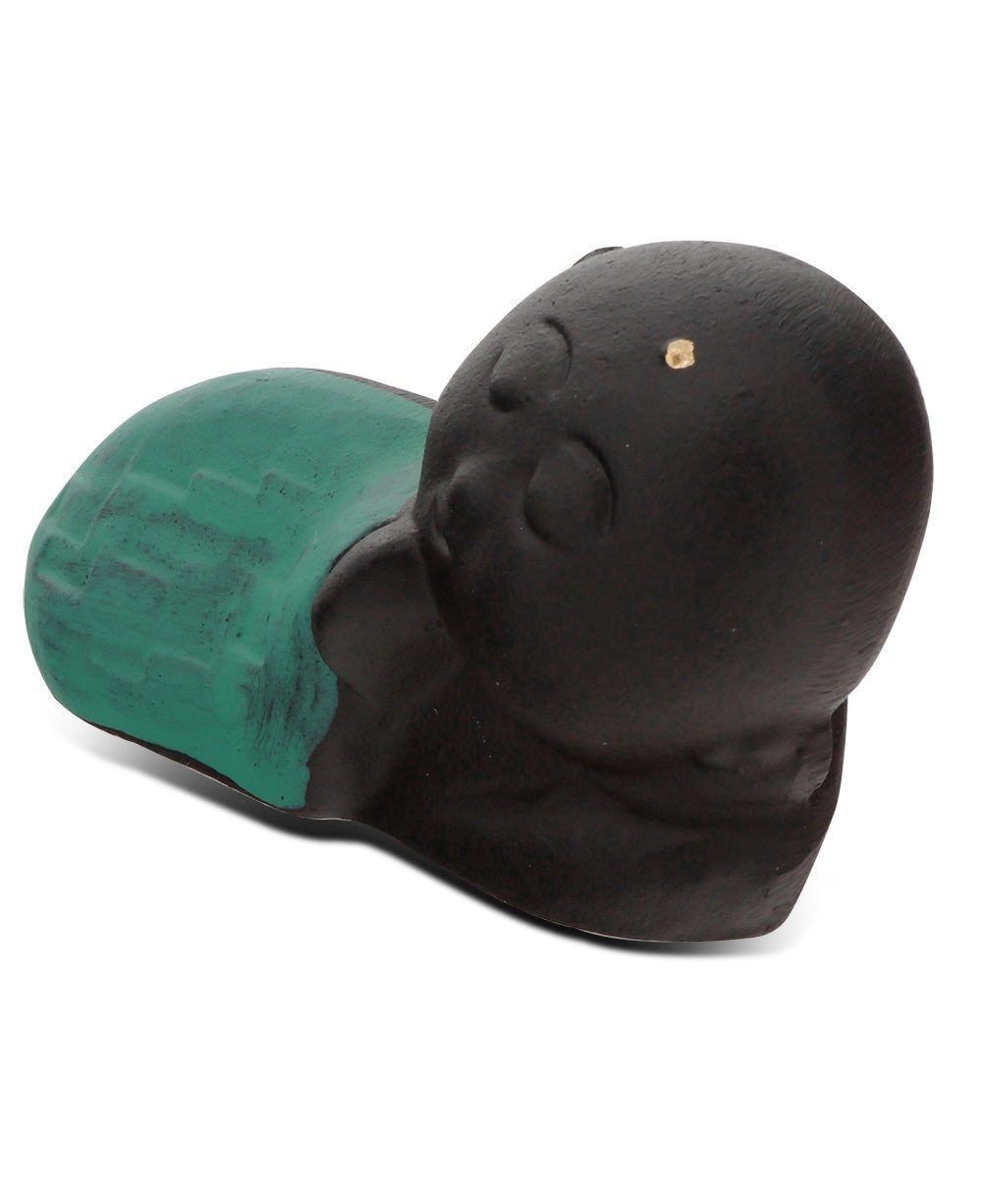 Cast Iron Resting Baby Jizo Statue, Made in Japan - Sculptures & Statues