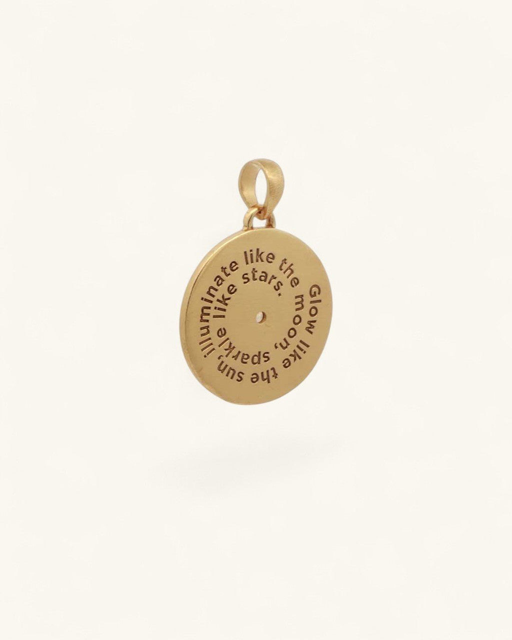 Celestial Sun & Moon Citrine Pendant — Gold-Plated Brass Charm - Pendant