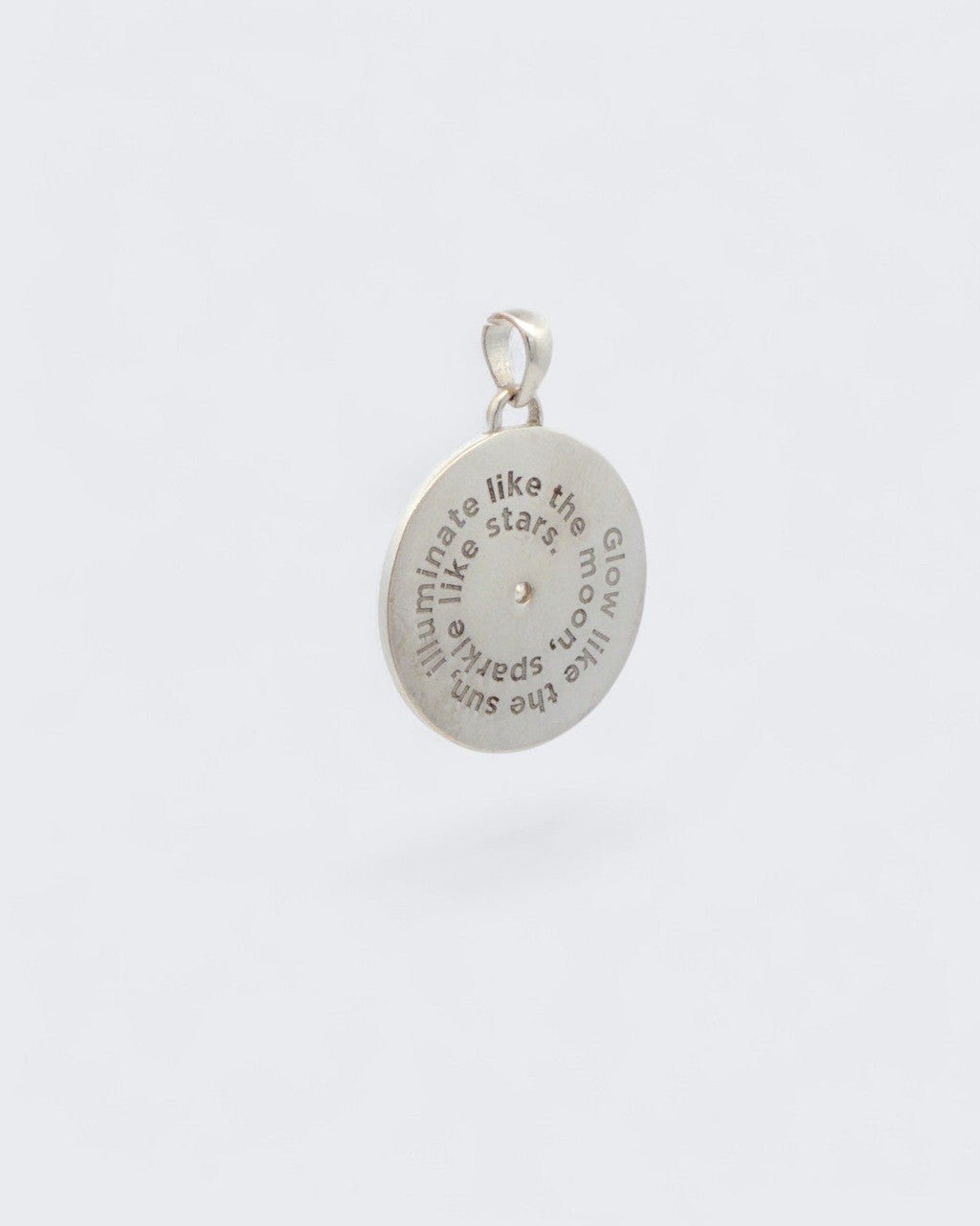 Celestial Sun Moon Phases Pendant with Citrine — Silver-Plated Bronze - Pendant