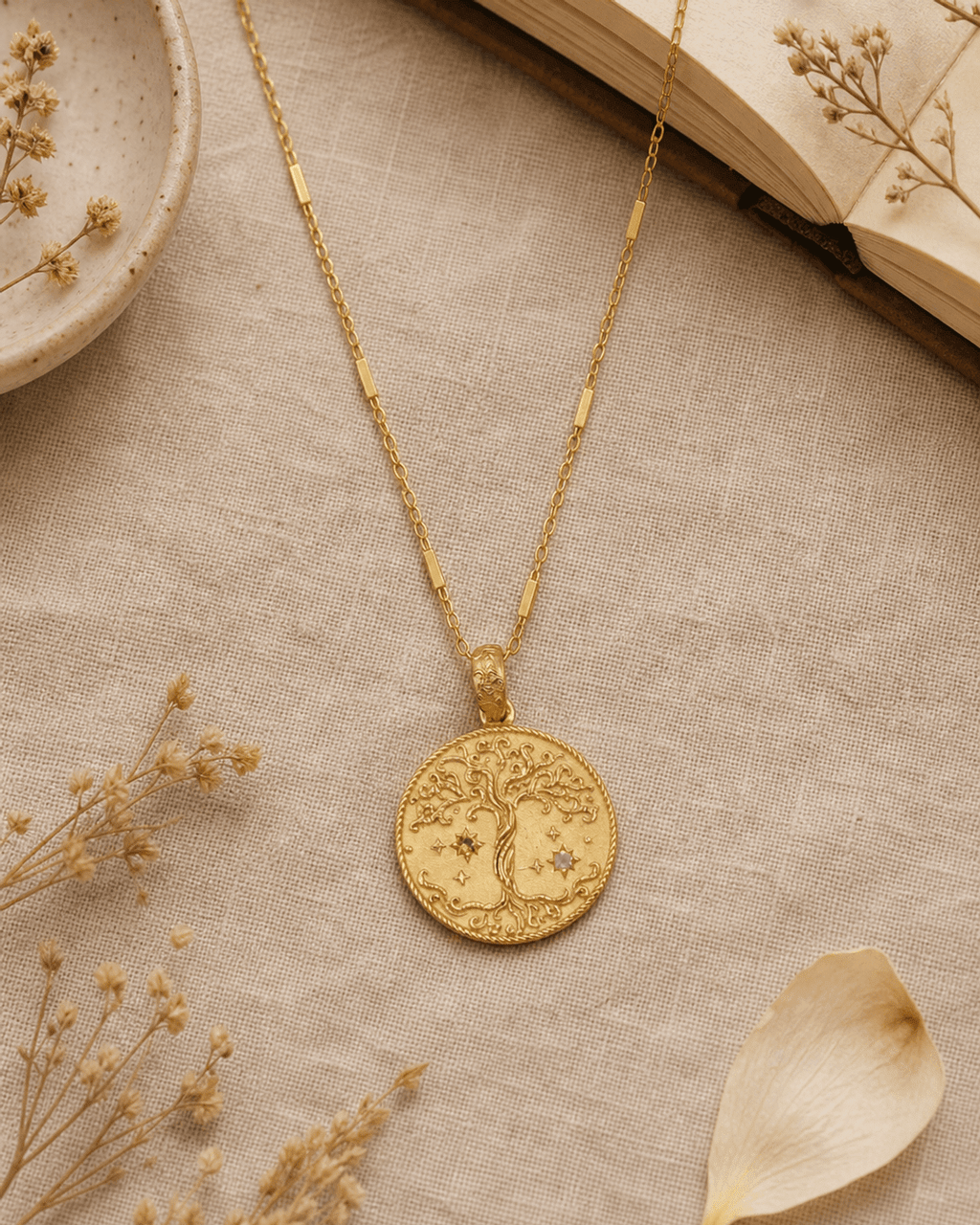 Celestial Tree of Life Gold Plated Necklace - Necklaces