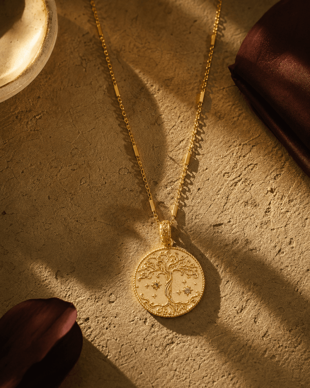 Celestial Tree of Life Gold Plated Necklace - Necklaces