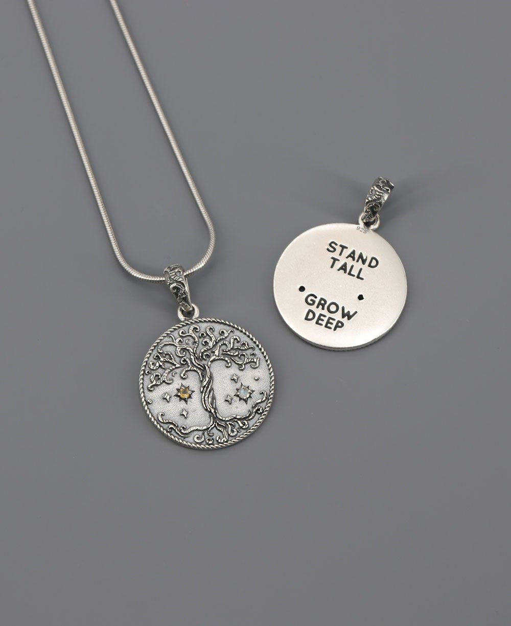 Celestial Tree of Life Sterling Silver Necklace - Necklaces 16 Inches