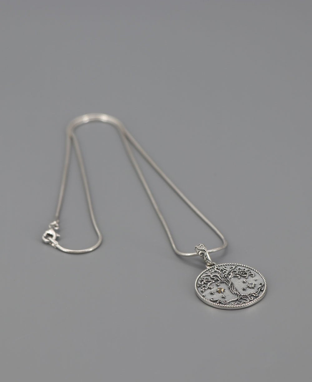 Celestial Tree of Life Sterling Silver Necklace - Necklaces 16 Inches