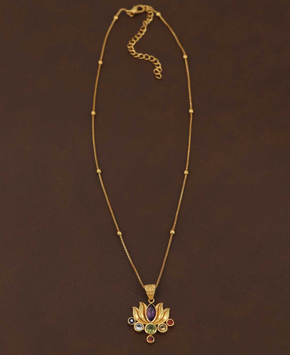 Chakra Gemstone Gold Plated Necklace - Necklaces