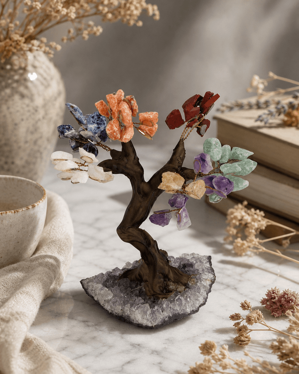 Chakra Gemstones Bonsai Tree - Decor