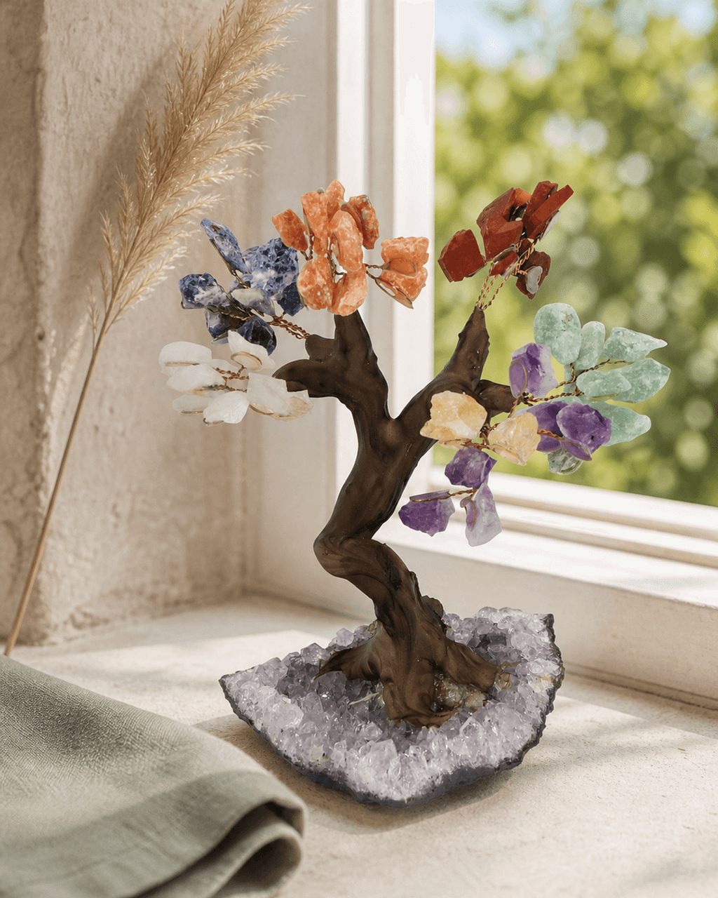 Chakra Gemstones Bonsai Tree - Decor
