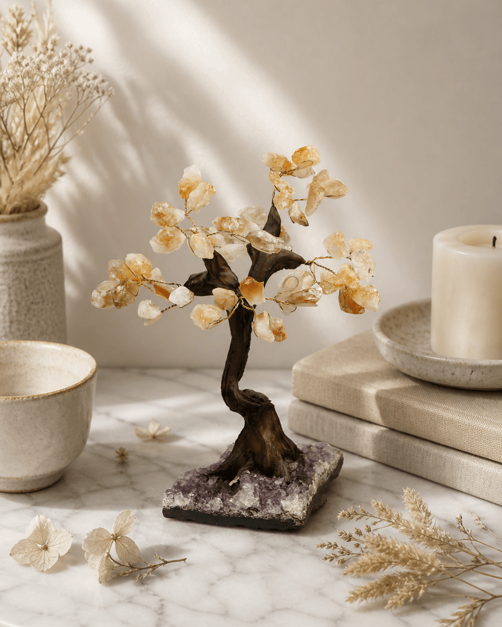Citrine Gemstone Bonsai Tree - Decor