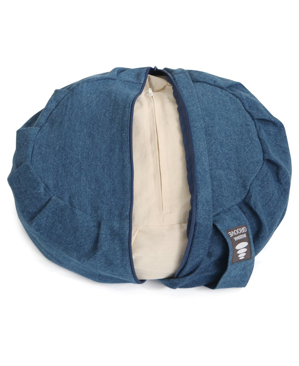 Classic Blue Denim Meditation Zafu Cushion - Massage Cushions