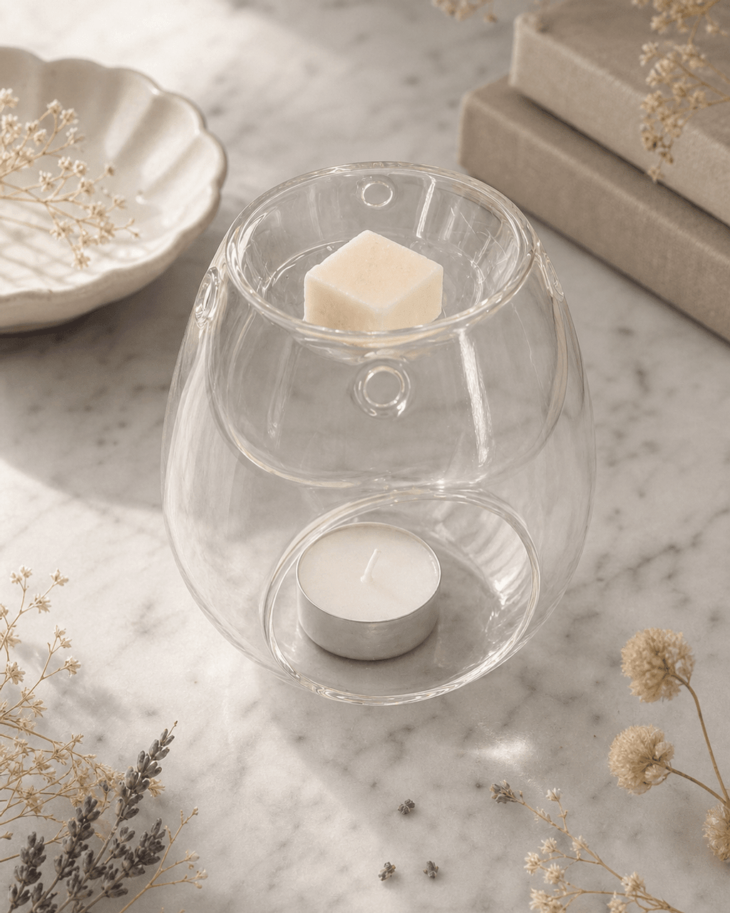 Clear Glass Oil or Wax Melt Burner - Incense Holders