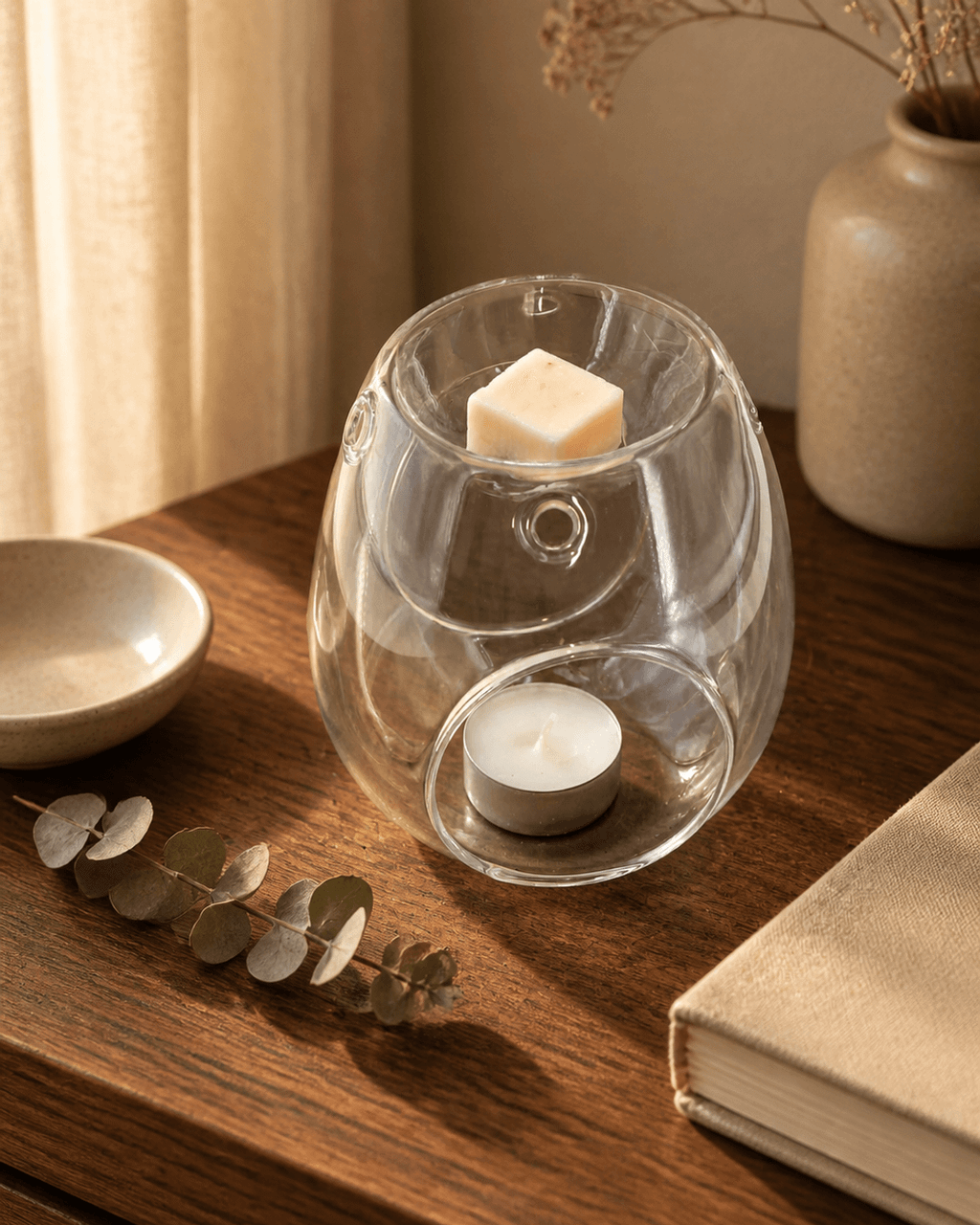 Clear Glass Oil or Wax Melt Burner - Incense Holders