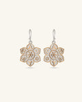 Coexist Harmony Earrings — Silver-Plated Bronze Lotus Mandala with Interfaith Symbols - Earrings