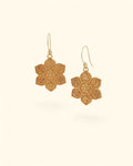 Coexist Lotus Earrings — 18K Gold Plated Brass Symbol Drops - Earrings