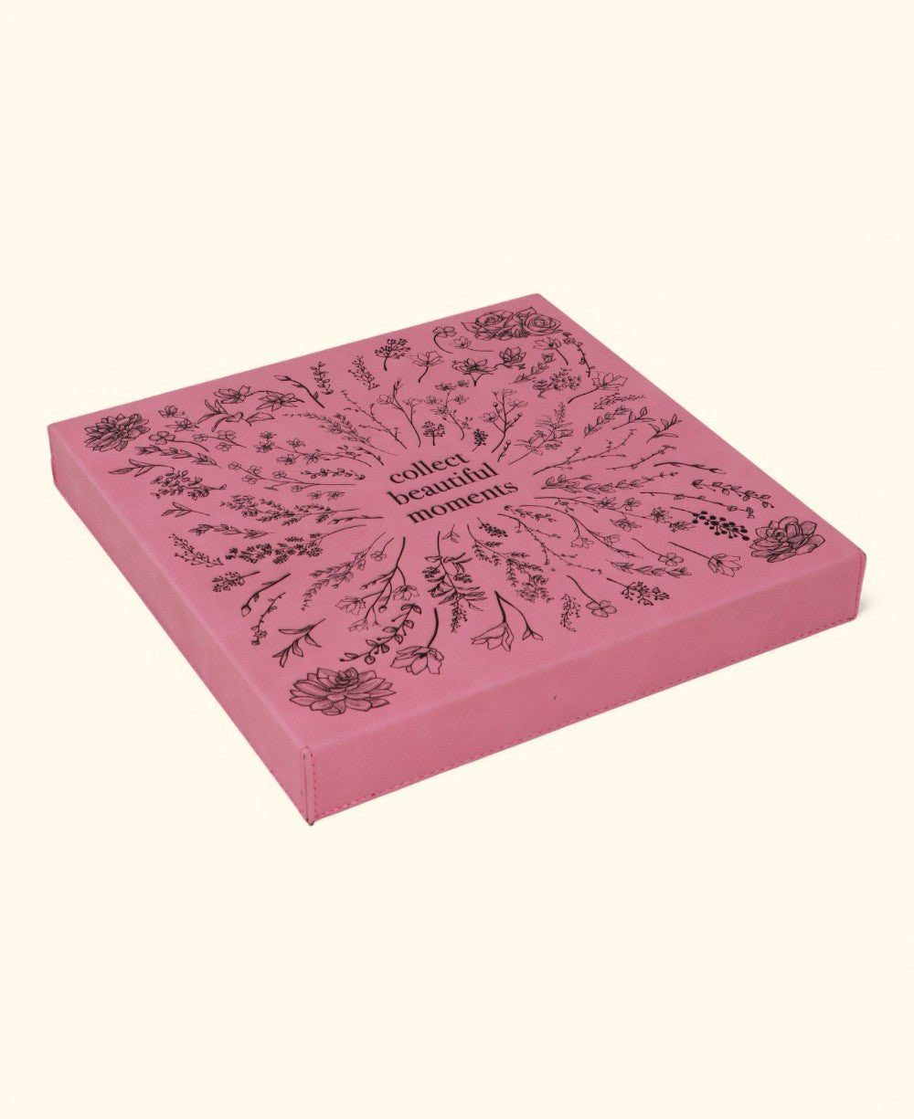 Collect Beautiful Moments Wall Art – Floral Leatherette Plaque - Wall Hanging