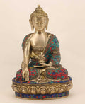 Colorful Brass Healing Medicine Buddha Statue - Sculptures & Statues