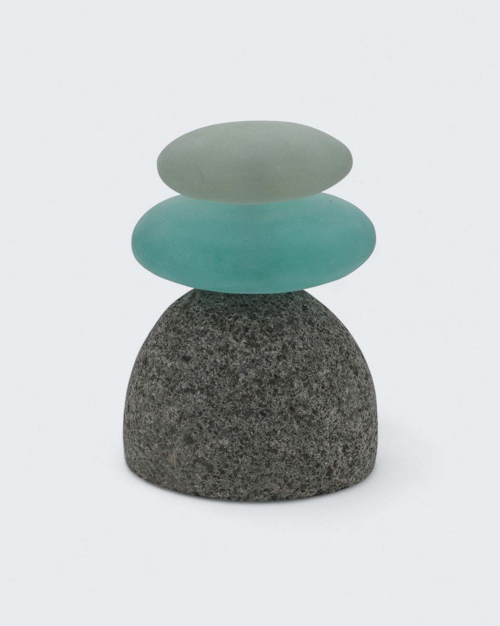 Colorful Glass Garden Zen Cairn Statue - Sculptures & Statues Triple Rock