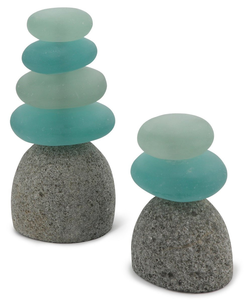 Colorful Glass Garden Zen Cairn Statue - Sculptures & Statues Triple Rock