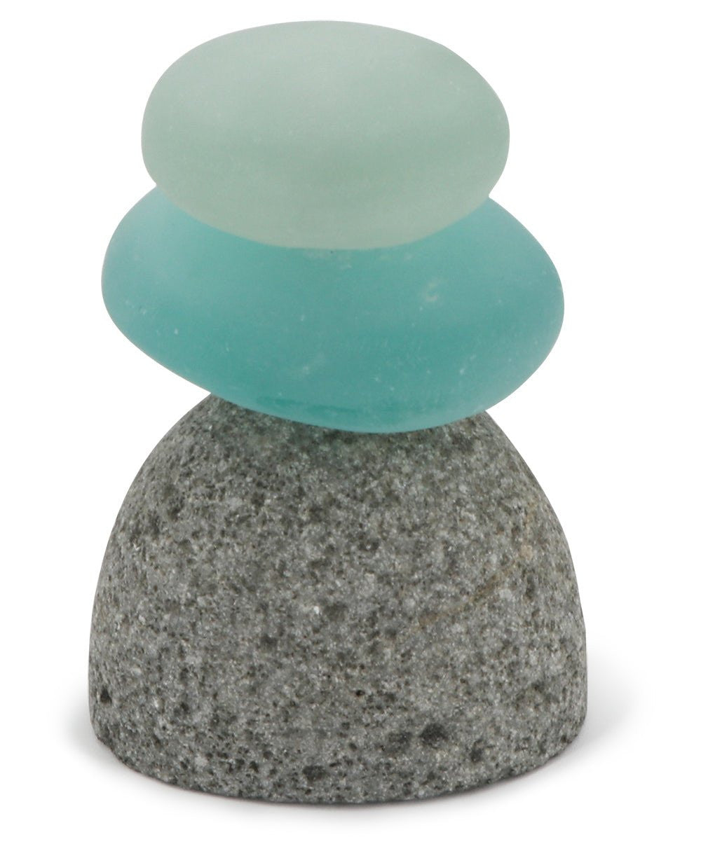 Colorful Glass Garden Zen Cairn Statue - Sculptures & Statues Triple Rock