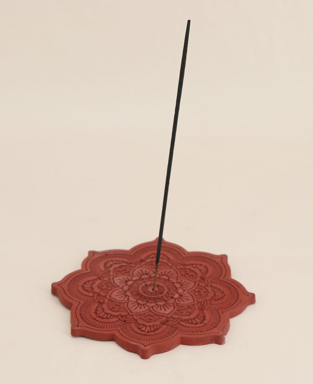 Concrete Boho Incense Burner with Chakra Incense Pack - Incense Holders Moon Face