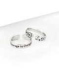 Courage to Change Adjustable Inspirational Sterling Silver Ring - Rings
