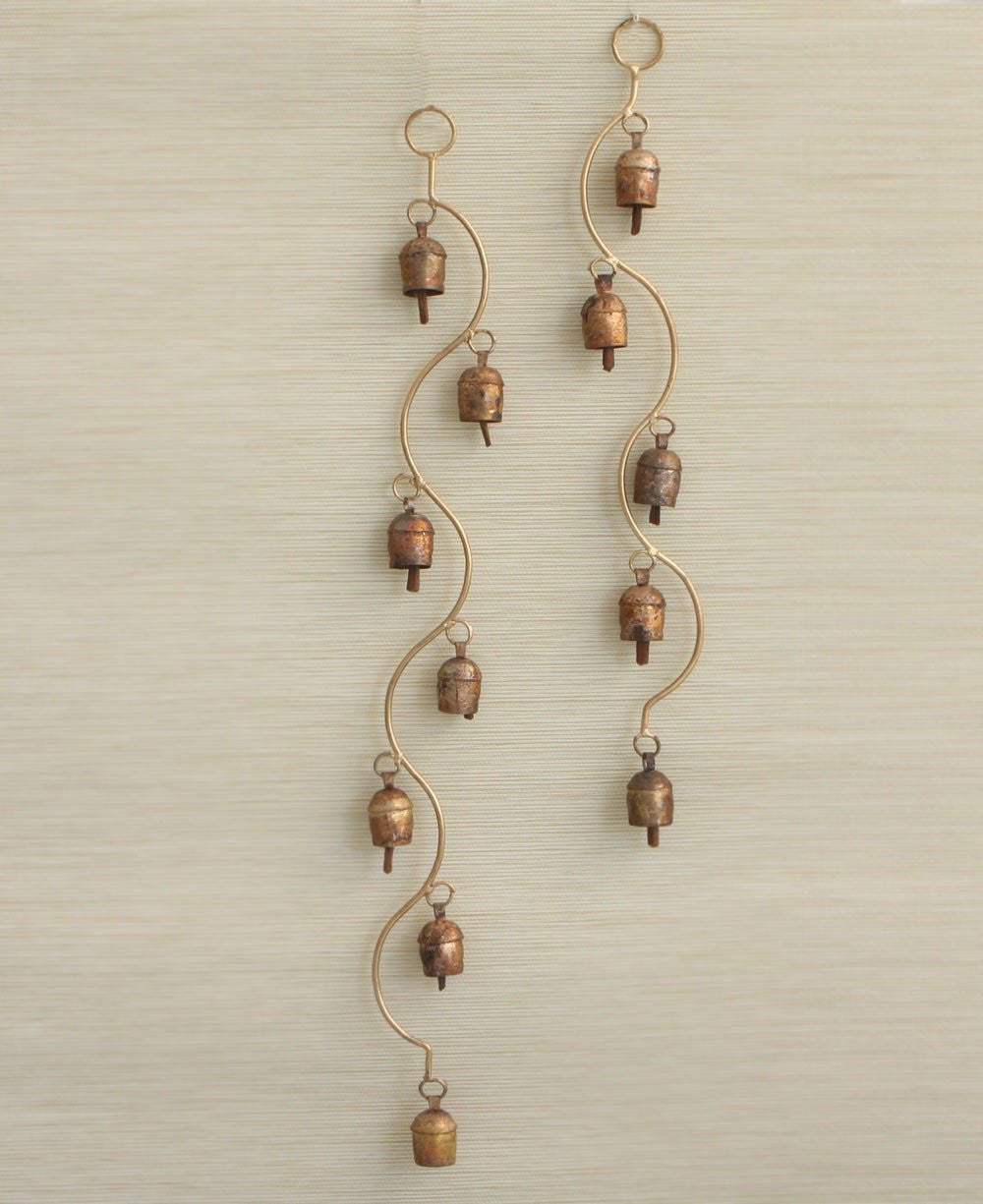 Curved Stem Wind Chime with Indian Bells, Fairtrade - Wind Chimes 7 Bells