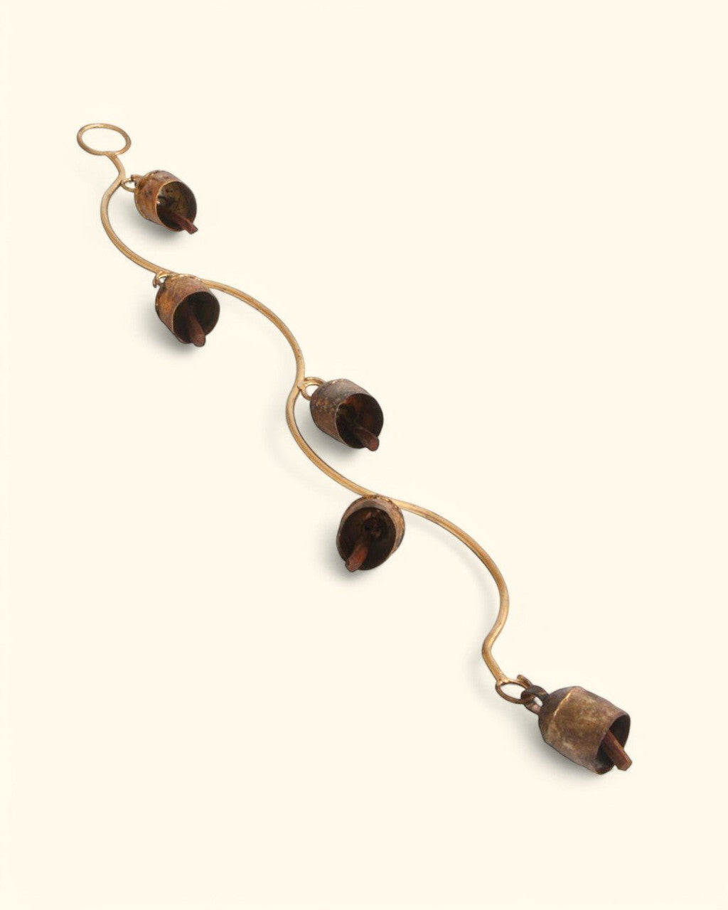 Curved Stem Wind Chime with Indian Bells, Fairtrade - Wind Chimes 7 Bells