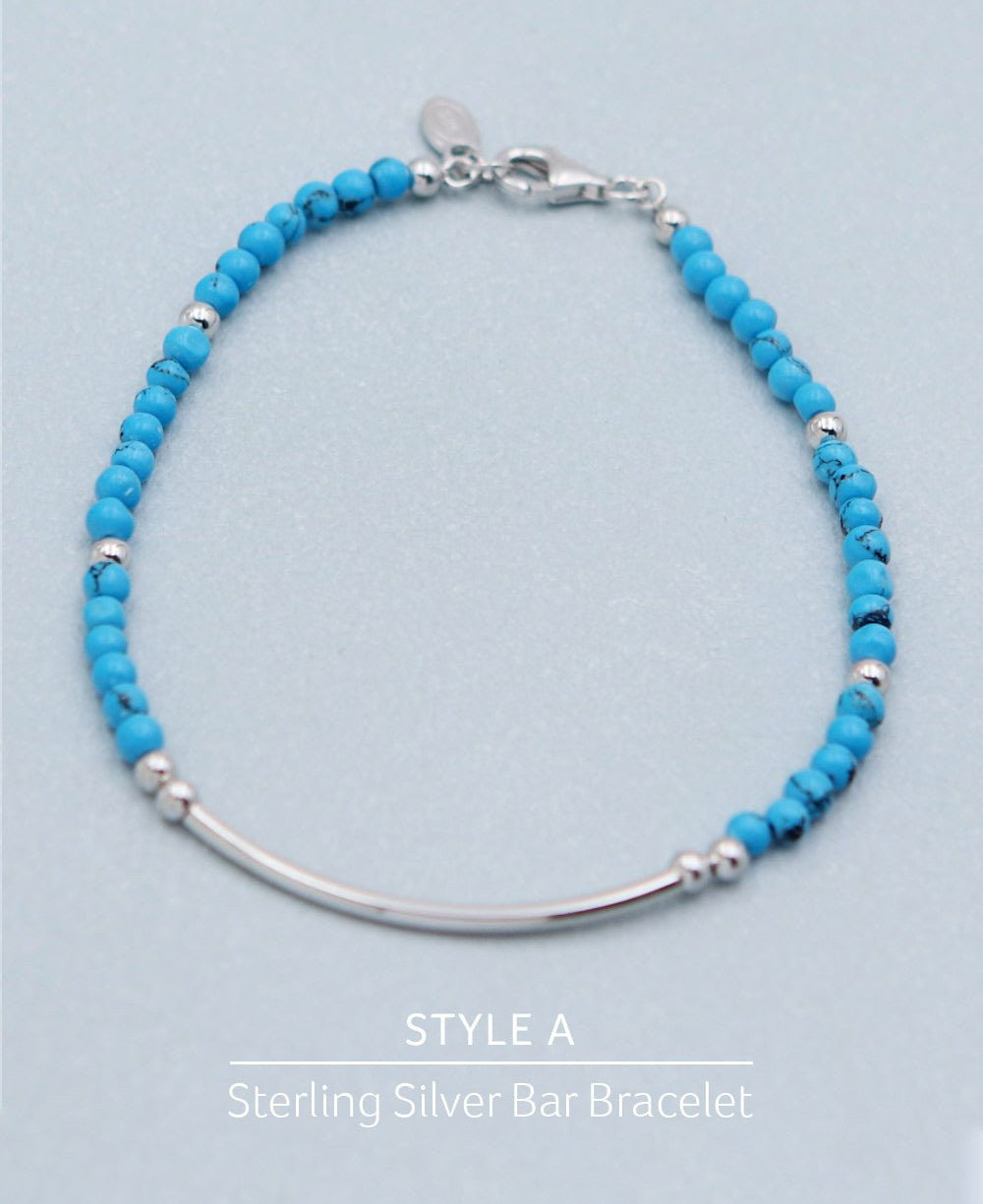 Dainty Beads Turquoise Gemstone Bracelets, Multiple Styles - Bracelets Style A