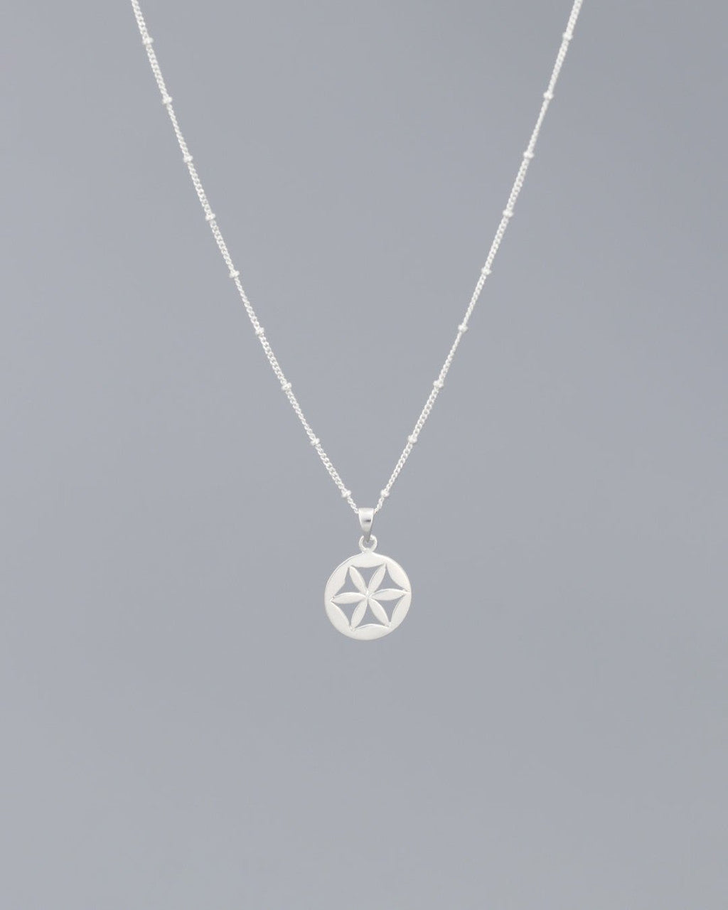 Dainty Flower of Life Charm Necklace - Earrings