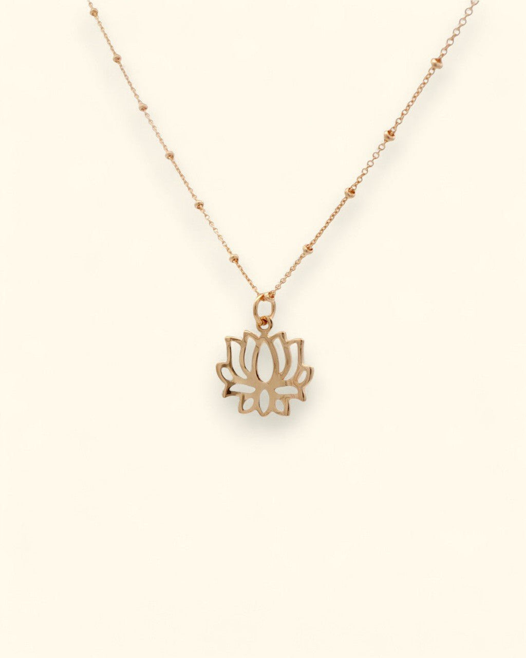 Dainty Gold - Plated Lotus Bloom Necklace — Satellite Chain - Necklace
